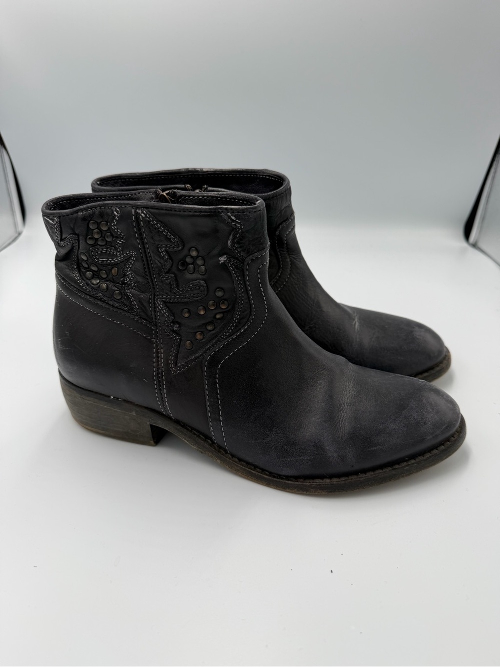 Taos Black Leather Ankle Boots Booties Women's Comfort Shoes Size 39 (8)